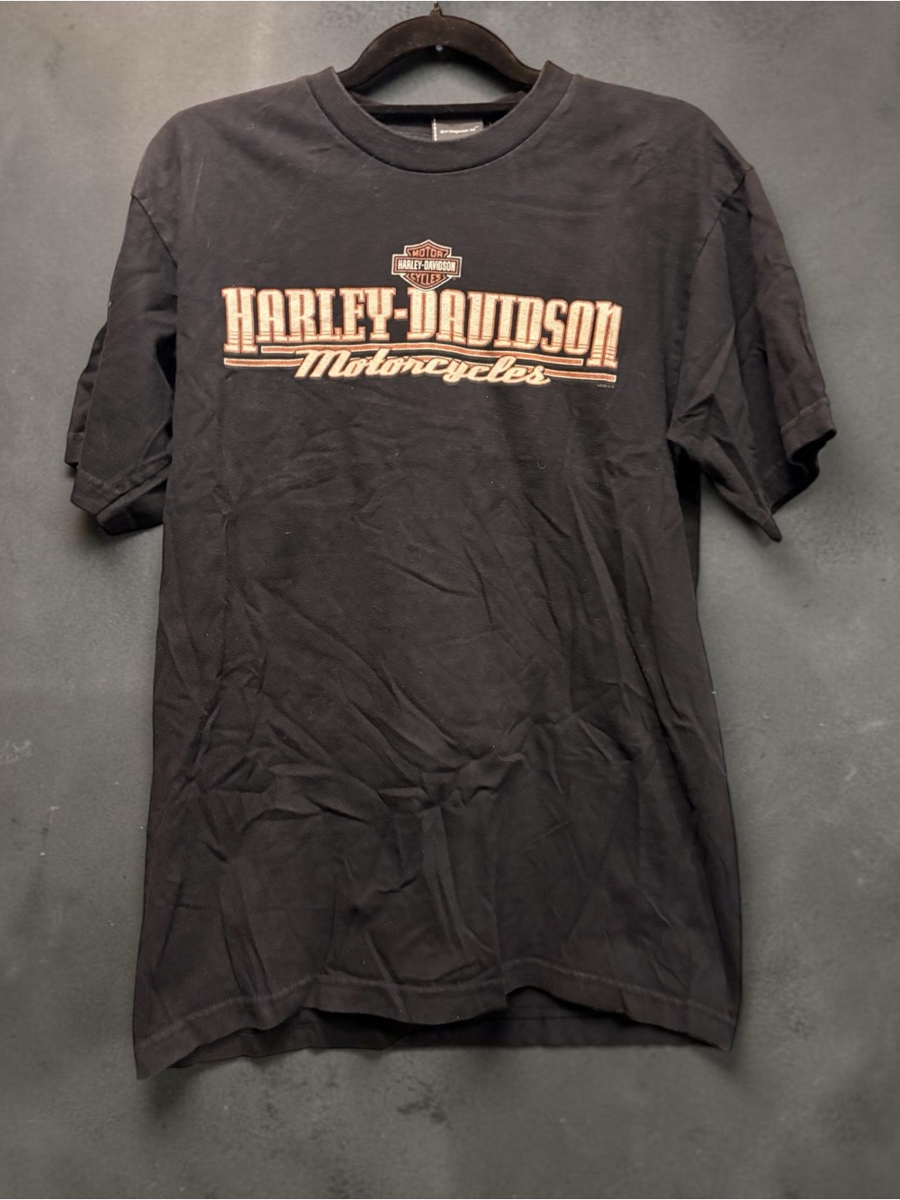 Harley-Davidson Black Tee with Tan and White Logo